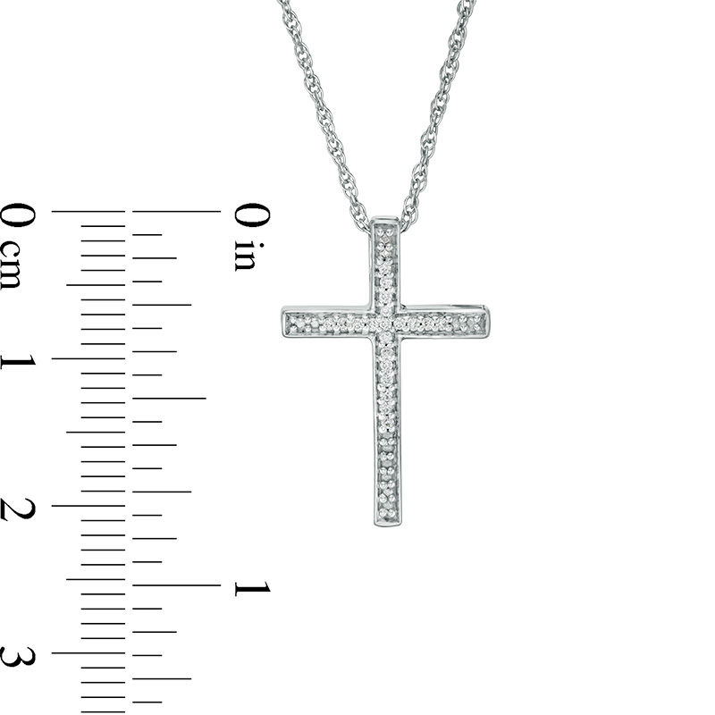 0.116 CT. T.W. Enhanced Black and White Diamond Reversible Cross Pendant in Sterling Silver with Black Rhodium|Peoples Jewellers