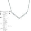 Thumbnail Image 2 of 0.146 CT. T.W. Enhanced Black and White Diamond Reversible Chevron Necklace in Sterling Silver - 16.9"