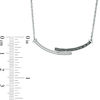 Thumbnail Image 2 of 0.18 CT. T.W. Enhanced Black and White Diamond Reversible Curved Bypass Bar Necklace in Sterling Silver - 16.58"