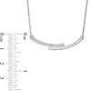 Thumbnail Image 3 of 0.18 CT. T.W. Enhanced Black and White Diamond Reversible Curved Bypass Bar Necklace in Sterling Silver - 16.58"