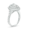 1.75 CT. T.W. Certified Canadian Pear-Shaped Diamond Double Frame Bridal Set in 14K White Gold (I/I1)
