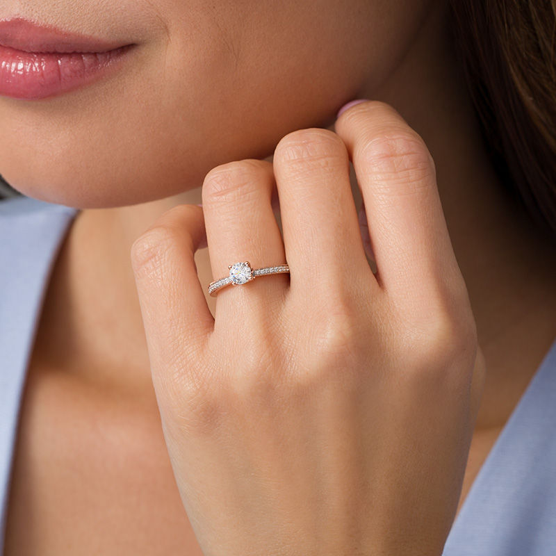 Main Image 2 of Peoples 100-Year Anniversary 0.59 CT. T.W. Certified Canadian Diamond Engagement Ring in 14K Rose Gold (I/I1)