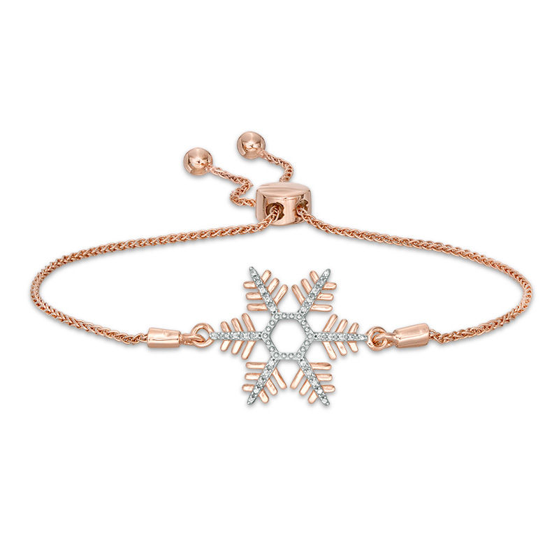 Diamond Accent Snowflake Bolo Bracelet 