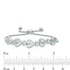 Thumbnail Image 2 of Diamond Accent Sideways Multi-Hearts Bolo Bracelet in Sterling Silver - 9.5"