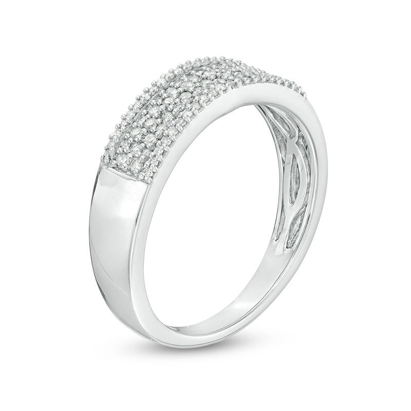 Main Image 3 of 0.23 CT. T.W. Diamond Multi-Row Anniversary Band in Sterling Silver
