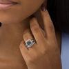 Thumbnail Image 2 of 0.45 CT. T.W. Black and White Multi-Diamond Cushion Frame Vintage-Style Bridal Set in Sterling Silver