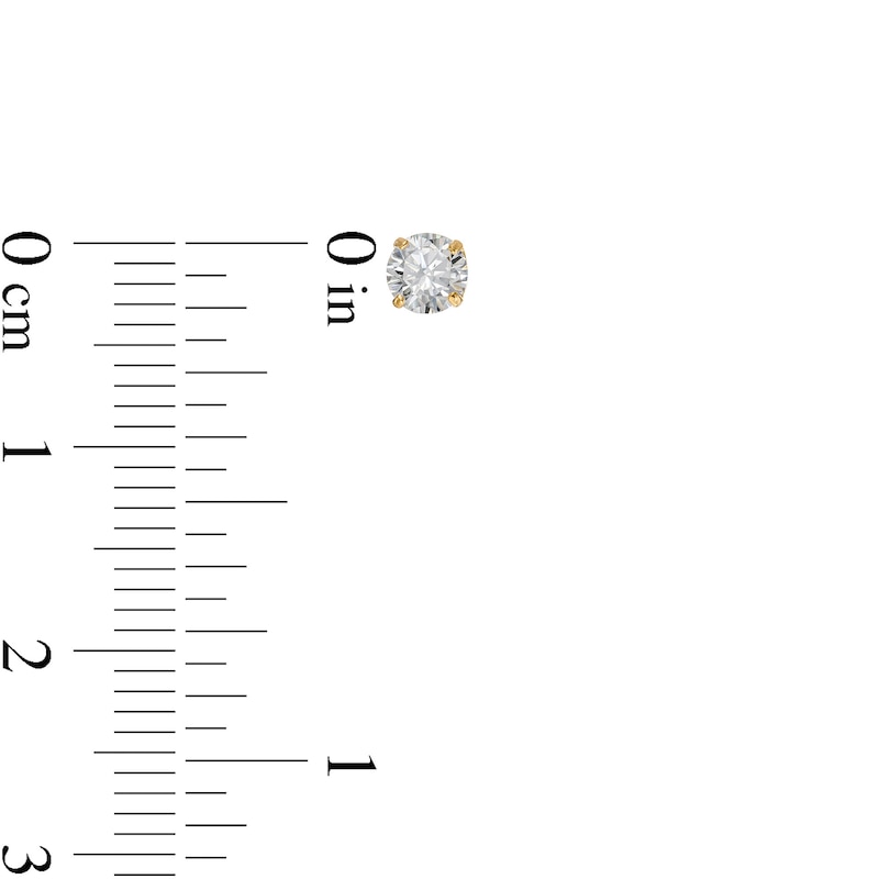 Main Image 2 of Child's 4.0mm Cubic Zirconia Solitaire and Ball Reversible Stud Earrings in 10K Gold