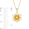 Thumbnail Image 2 of 7.0mm Citrine and Lab-Created White Sapphire Sunburst Pendant in Sterling Silver with 14K Gold Plate