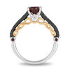 Thumbnail Image 2 of Enchanted Disney Villains Evil Queen Oval Garnet and 0.23 CT. T.W. Diamond Ring in Two-Tone Sterling Silver and 10K Gold