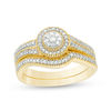 Thumbnail Image 1 of 0.29 CT. T.W. Composite Diamond Frame Milgrain Bridal Set in 10K Gold