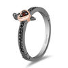 Thumbnail Image 1 of Enchanted Disney Villains Evil Queen Garnet and 0.086 CT. T.W. Diamond Ring in Black Sterling Silver and 10K Rose Gold