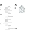Pear-Shaped Cubic Zirconia Frame Stud Earrings in Sterling Silver