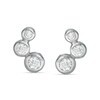 Thumbnail Image 1 of Cubic Zirconia Graduated Curved Trio Stud Earrings in Sterling Silver