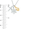 Thumbnail Image 1 of Diamond Accent Cross, Snowflake and Heart Lock Charms Pendant in Sterling Silver and 14K Gold Plate