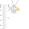 Thumbnail Image 2 of Diamond Accent Cross, Snowflake and Heart Lock Charms Pendant in Sterling Silver and 14K Gold Plate