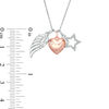 Thumbnail Image 2 of Diamond Accent Wing, Heart and Star Outline Charms Pendant in Sterling Silver and 14K Rose Gold Plate