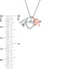 Thumbnail Image 2 of Diamond Accent Bell, Heart Outline and Star Charms Pendant in Sterling Silver and 14K Rose Gold Plate