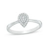 Thumbnail Image 0 of 0.115 CT. T.W. Diamond Teardrop-Shaped Frame Ring in Sterling Silver