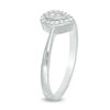 Thumbnail Image 1 of 0.115 CT. T.W. Diamond Teardrop-Shaped Frame Ring in Sterling Silver