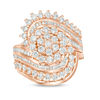 Thumbnail Image 1 of 1.95 CT. T.W. Composite Diamond Multi-Row Bypass Bridal Set in 10K Rose Gold