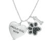 Thumbnail Image 0 of 0.065 CT. T.W. Enhanced Black and White Diamond "PROUD DOG MOM" Themed Charm Pendant in Sterling Silver