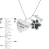 Thumbnail Image 1 of 0.065 CT. T.W. Enhanced Black and White Diamond "PROUD DOG MOM" Themed Charm Pendant in Sterling Silver