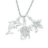 Thumbnail Image 1 of 0.04 CT. T.W. Diamond Sea Life Themed Charm Pendant in Sterling Silver