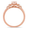 Thumbnail Image 3 of Oval Morganite and Diamond Accent Tri-Sides Vintage-Style Ring in 10K Rose Gold
