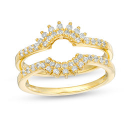 0.29 CT. T.W. Diamond Floral Ring Solitaire Enhancer in 10K Gold