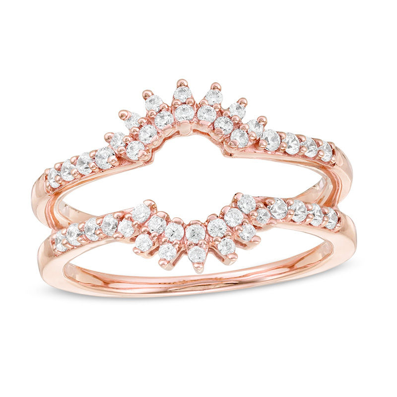 0.29 CT. T.W. Diamond Floral Ring Solitaire Enhancer in 10K Rose Gold