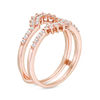 Thumbnail Image 1 of 0.29 CT. T.W. Diamond Floral Ring Solitaire Enhancer in 10K Rose Gold