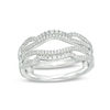 Thumbnail Image 1 of 0.23 CT. T.W. Diamond Wavy Split Shank Ring Solitaire Enhancer in 10K White Gold
