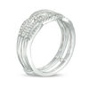 Thumbnail Image 2 of 0.23 CT. T.W. Diamond Wavy Split Shank Ring Solitaire Enhancer in 10K White Gold