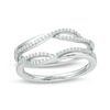 Thumbnail Image 1 of 0.14 CT. T.W. Diamond Criss-Cross Ring Solitaire Enhancer in Sterling Silver