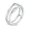 Thumbnail Image 2 of 0.14 CT. T.W. Diamond Criss-Cross Ring Solitaire Enhancer in Sterling Silver