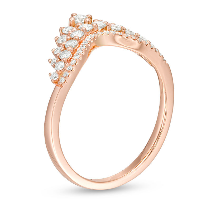 Main Image 3 of 0.37 CT. T.W. Diamond Tiara Contour Anniversary Band in 14K Rose Gold