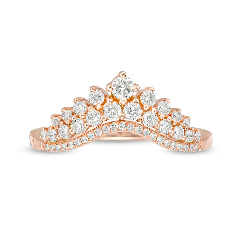 Main Image 4 of 0.37 CT. T.W. Diamond Tiara Contour Anniversary Band in 14K Rose Gold