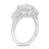 Thumbnail Image 3 of 1.09 CT. T.W. Composite Diamond Frame Three Stone Engagement Ring in 14K White Gold
