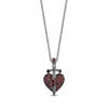 Thumbnail Image 1 of Enchanted Disney Villains Evil Queen Garnet and Black Diamond Accent Pendant in Sterling Silver with Black Rhodium - 19"