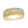 Thumbnail Image 0 of 0.45 CT. T.W. Diamond Multi-Row Concave Vintage-Style Band in 10K Gold
