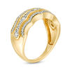 Thumbnail Image 1 of 0.45 CT. T.W. Diamond Multi-Row Concave Vintage-Style Band in 10K Gold