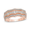 Thumbnail Image 0 of 0.45 CT. T.W. Diamond Multi-Row Concave Vintage-Style Band in 10K Rose Gold