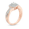 Thumbnail Image 2 of 0.45 CT. T.W. Princess-Cut Diamond Double Cushion Frame Twist Split Shank Engagement Ring in 10K Rose Gold