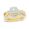 Thumbnail Image 1 of 0.45 CT. T.W. Diamond Double Frame Twist Bridal Set in 10K Gold