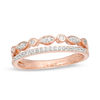 Thumbnail Image 1 of 0.145 CT. T.W. Diamond Two Row Stackable Band in 10K Rose Gold