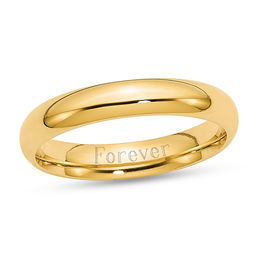 4.0mm Comfort-Fit Engravable Wedding Band (1 Line)