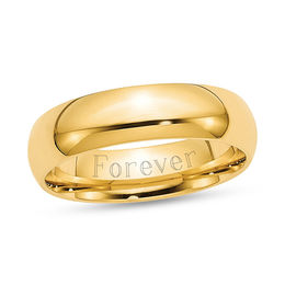 6.0mm Comfort-Fit Engravable Wedding Band (1 Line)