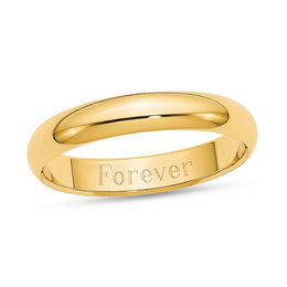 4.0mm Half-Round Engravable Wedding Band (1 Line)
