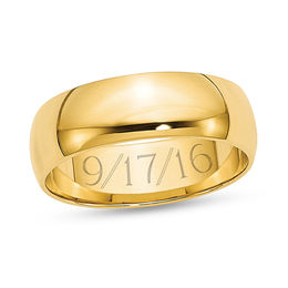 6.0mm Light Half-Round Engravable Wedding Band (1 Line)