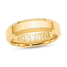 6.0mm Bevelled Edge Comfort-Fit Wedding Band (1 Line)